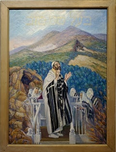 Antique Ba'al Shem Tov Leading Prayer On A Top of a Mountain