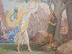 Allegorical Oil Painting In Pastel Colors By Charles Mills