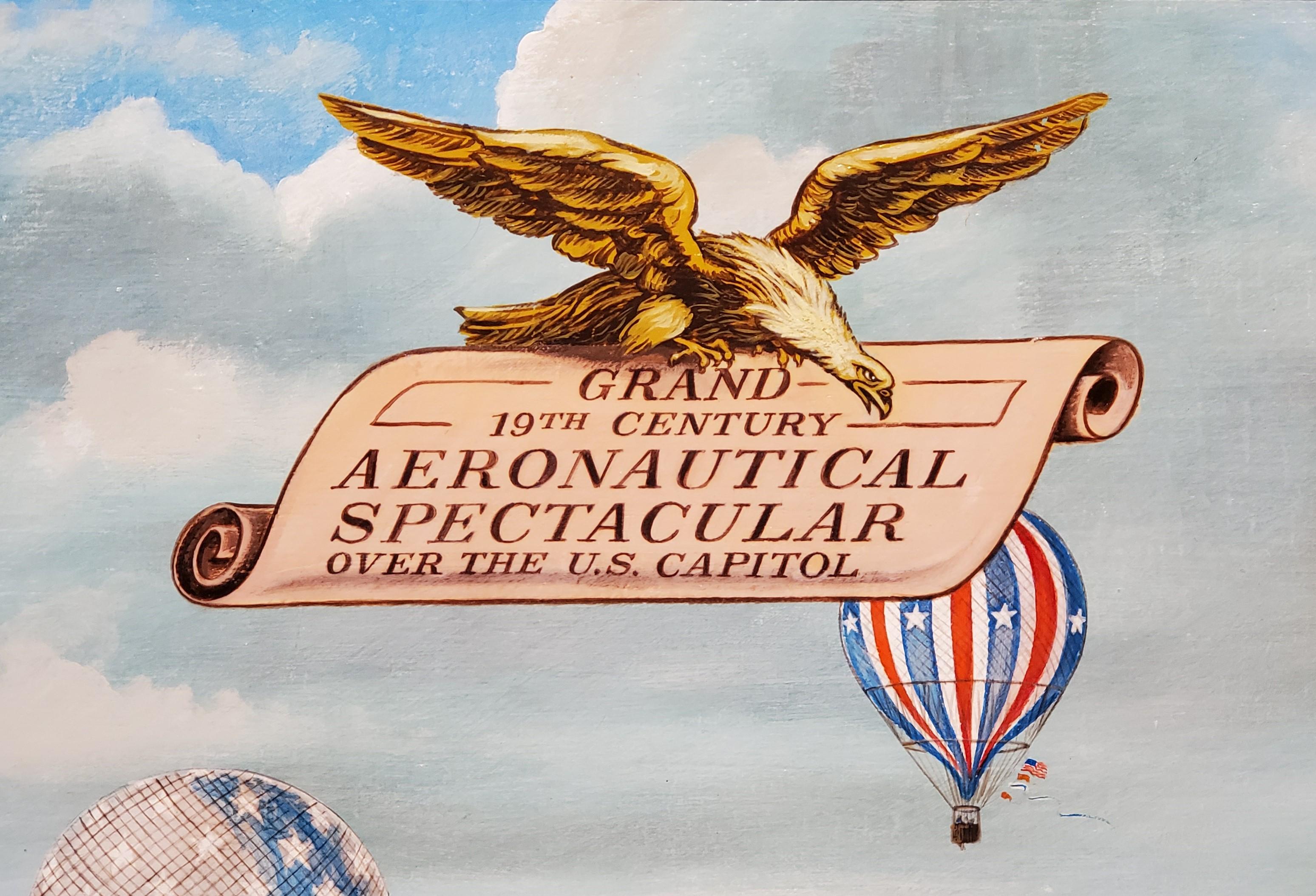 Grand 19th century Aeronautical Spectacular Over the US Capitol by Morris Flight 2