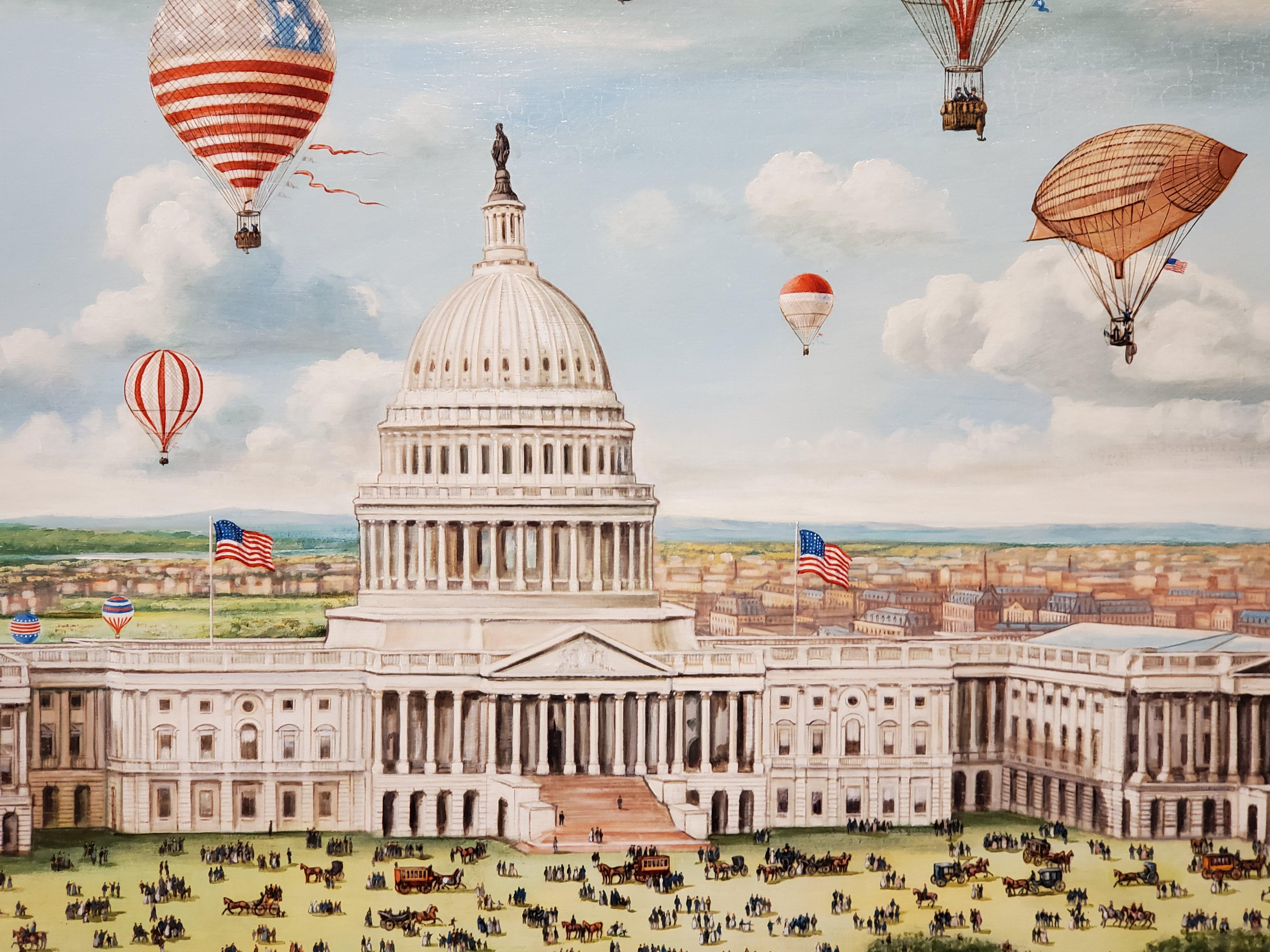 Grand 19th century Aeronautical Spectacular Over the US Capitol by Morris Flight 3