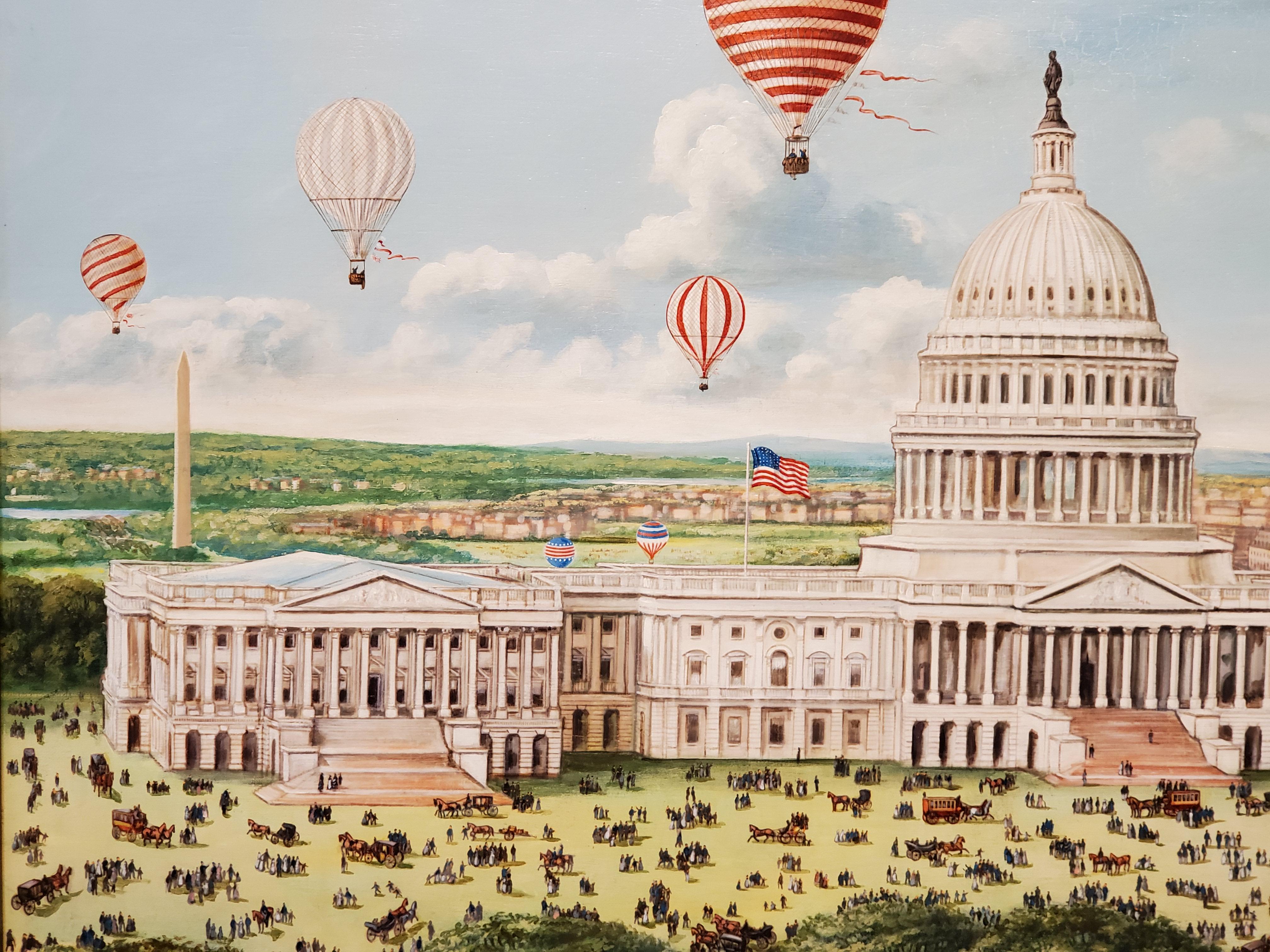 Grand 19th century Aeronautical Spectacular Over the US Capitol by Morris Flight 4