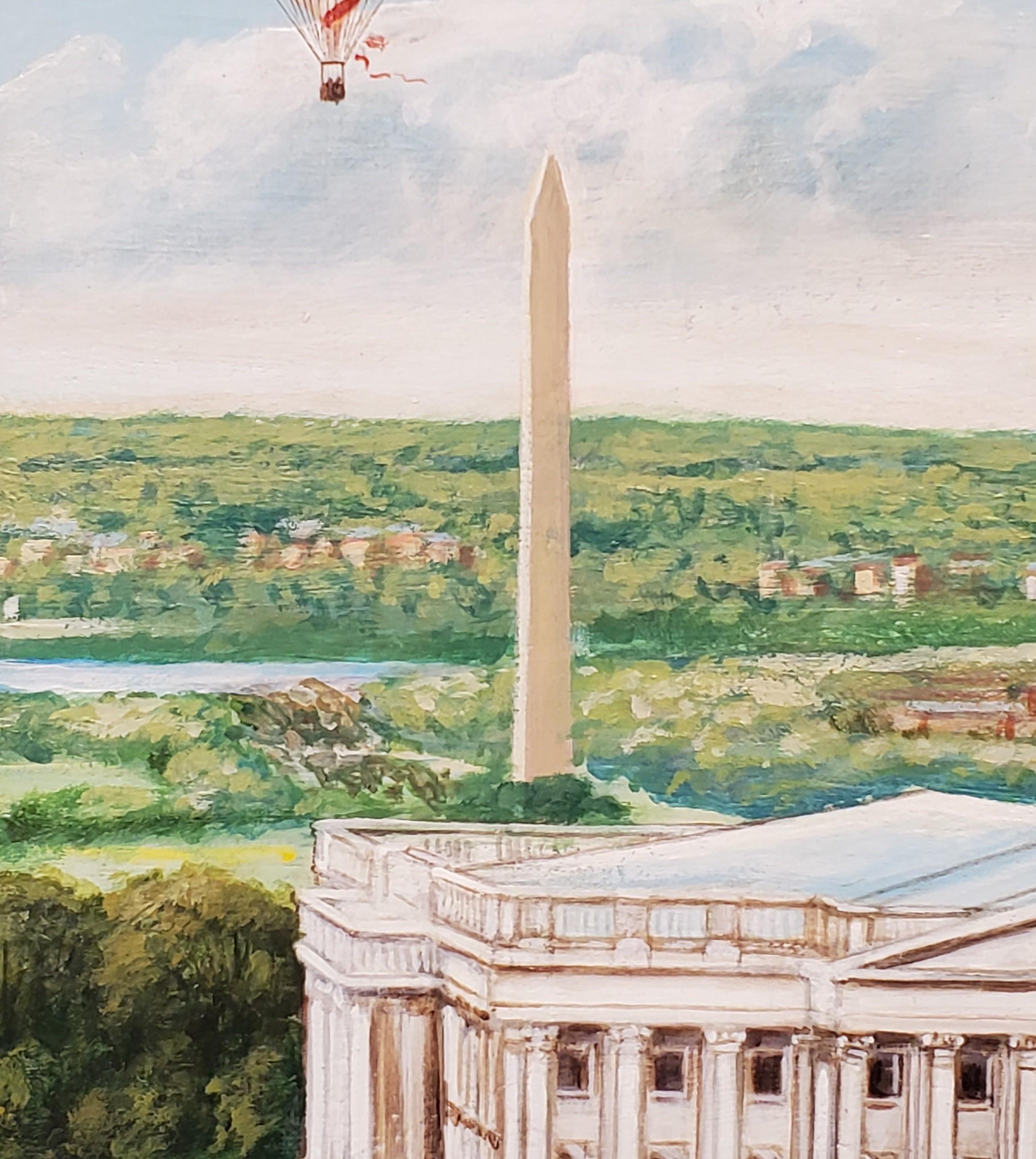 Grand 19th century Aeronautical Spectacular Over the US Capitol by Morris Flight 6