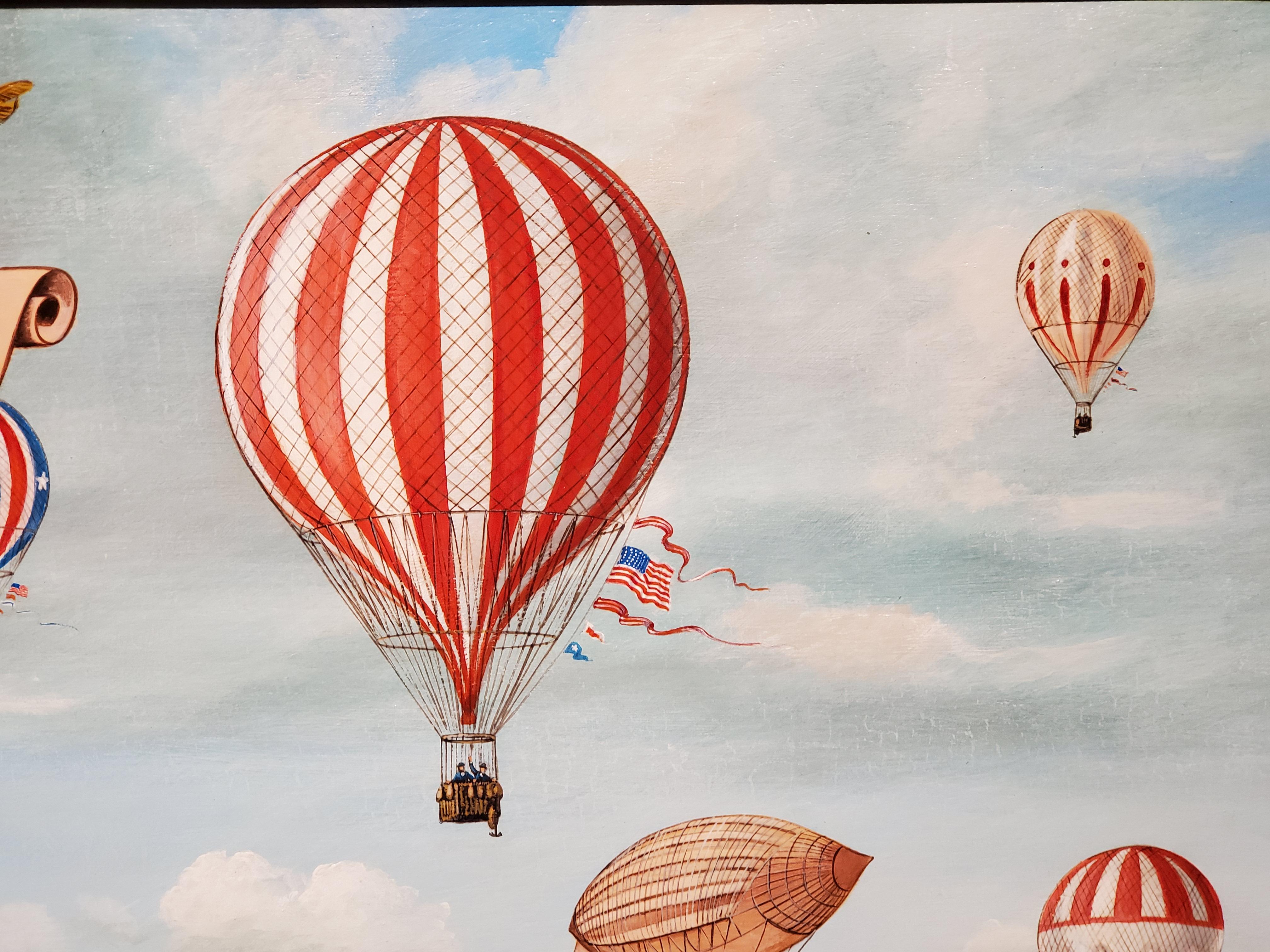 Grand 19th century Aeronautical Spectacular Over the US Capitol by Morris Flight 12