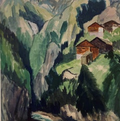 Abstract Landscape Gouache by Frank S, Herrmann