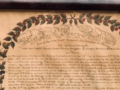 Family Record American Folk Art, dated 1826 Montgomery County, PA