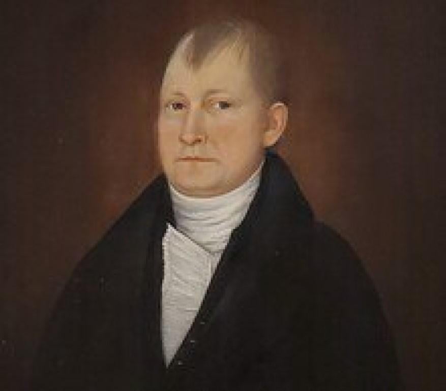A New England Gentleman

Folk Art Portrait painting by John Brewster Jr, American (1766 - 1854)

This portrait is oil on canvas and measures 25 inches wide by 27.5 inches tall.

This painting measure 34 inches tall by 31 inches wide in the