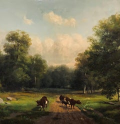 Spring Landscape with Cows, American Henry W. Whiting circa 1880