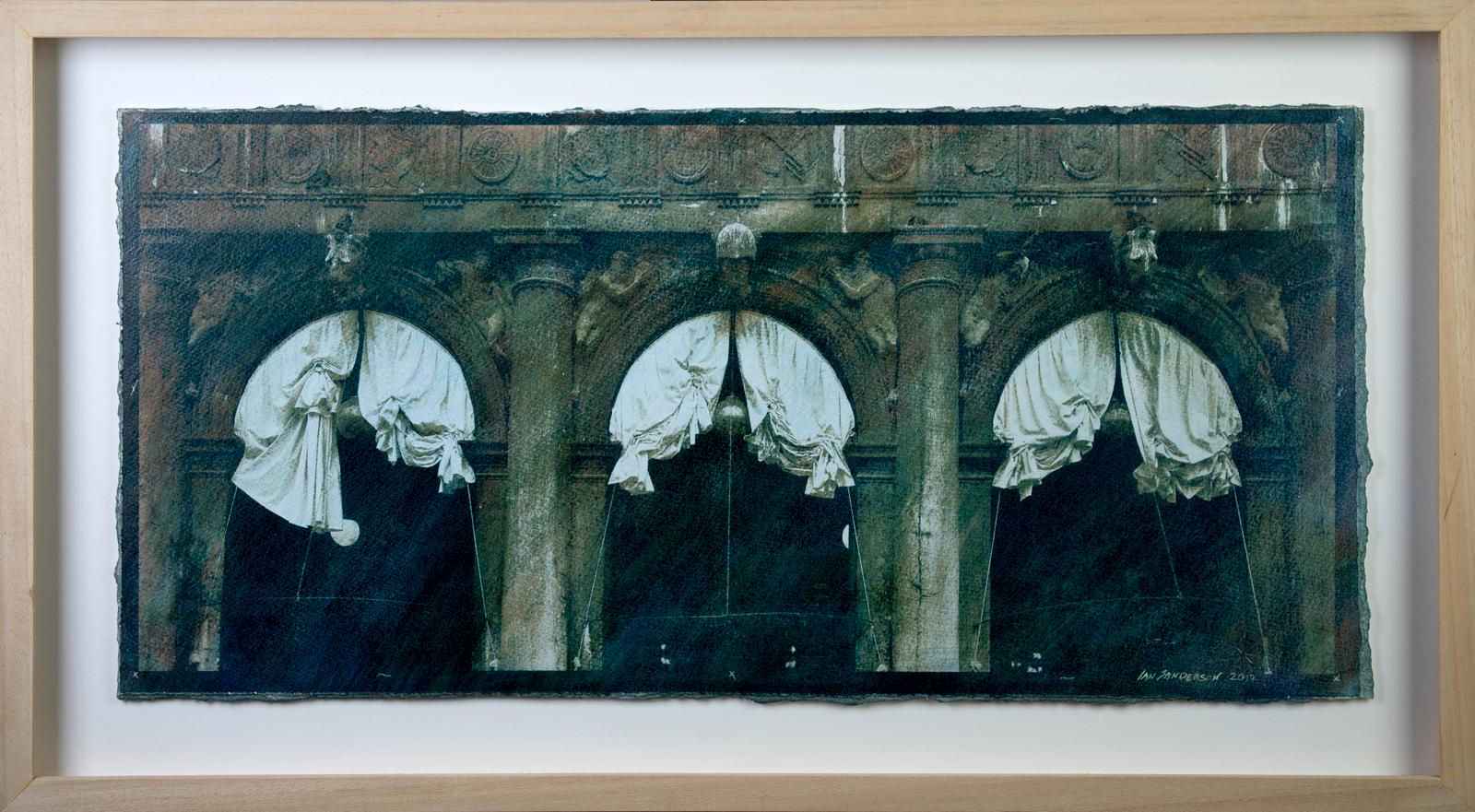 Venice- Unique Gum Bichromate print (sensitised watercolour), Photographic print - Blue Color Photograph by Ian Sanderson