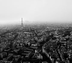 Paris, Panorama-Druck von Stadtansichten in limitierter Auflage, Schwarz-Weiß-Foto, Frankreich