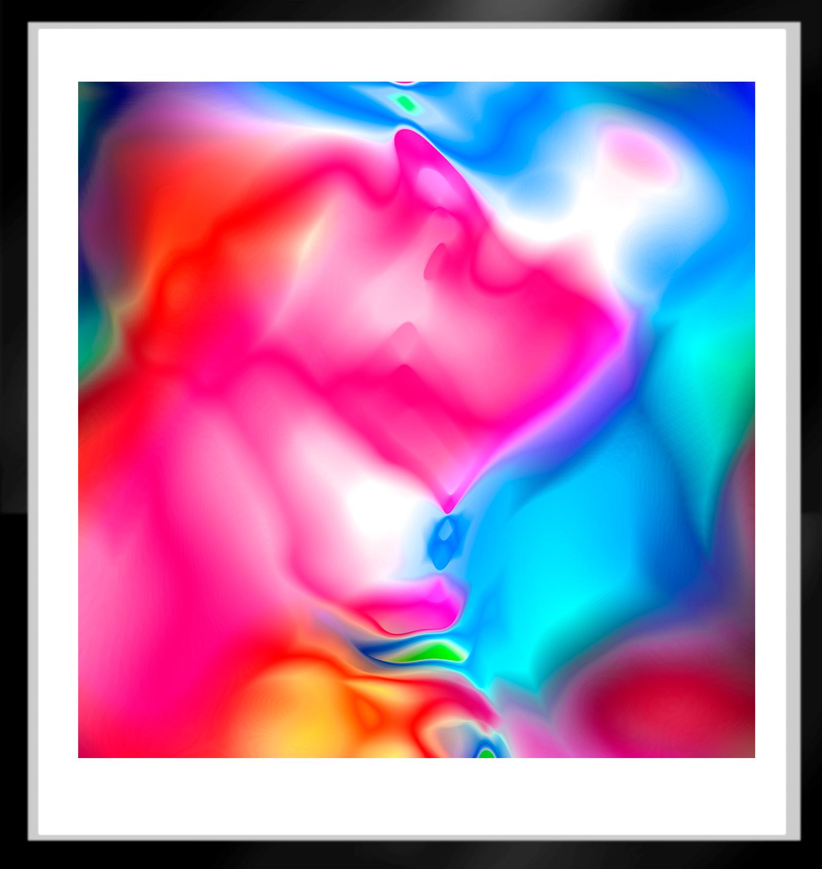 Bright star 4 – signierter abstrakter Pigmentdruck in limitierter Auflage, farbiges quadratisches Foto (Pink), Color Photograph, von Michael Banks
