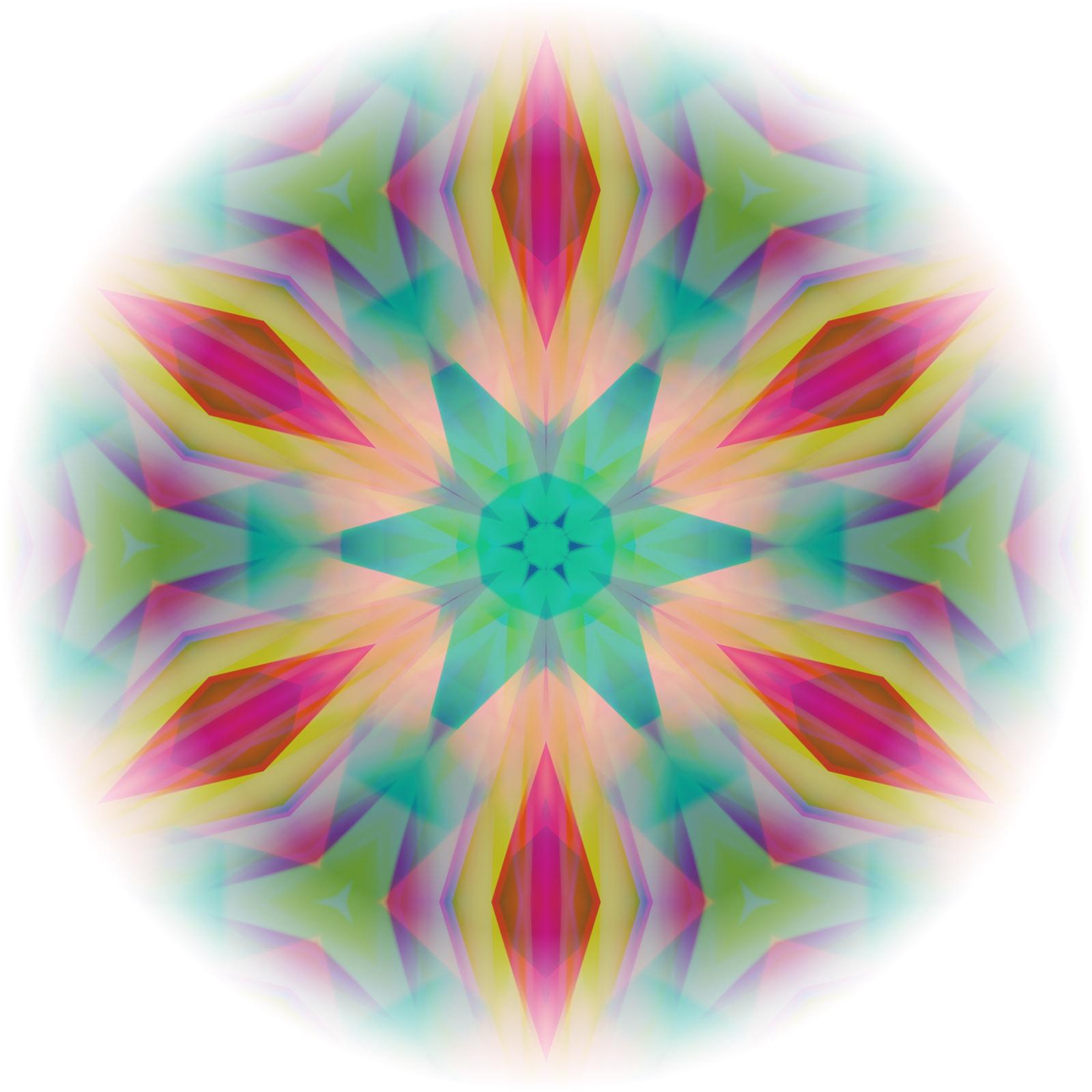 Light Mandala1 – signierter abstrakter Kunstdruck in limitierter Auflage, zeitgenössisch, quadratisch