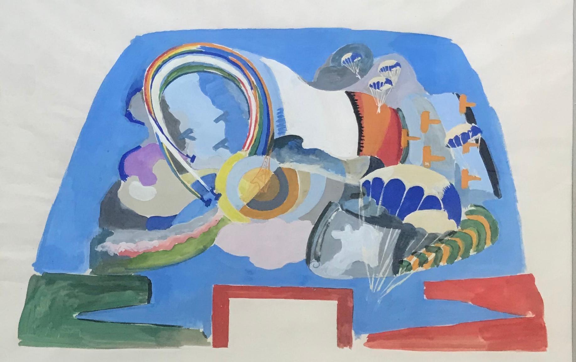 Study fot he tronconic hall of the Air Palace, 1937. Gouache on paper.