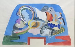 Vintage Study fot he tronconic hall of the Air Palace, 1937. Gouache on paper.