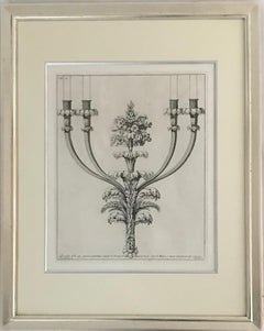 Chandelier designs. A pair of engravings