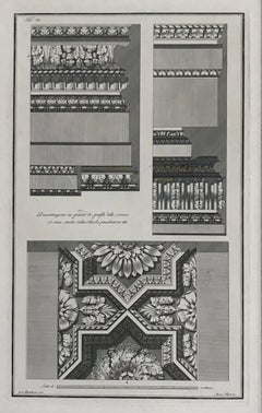 Architektonische Entwürfe für Architektur. Ein Satz von neun architektonischen Stichen.