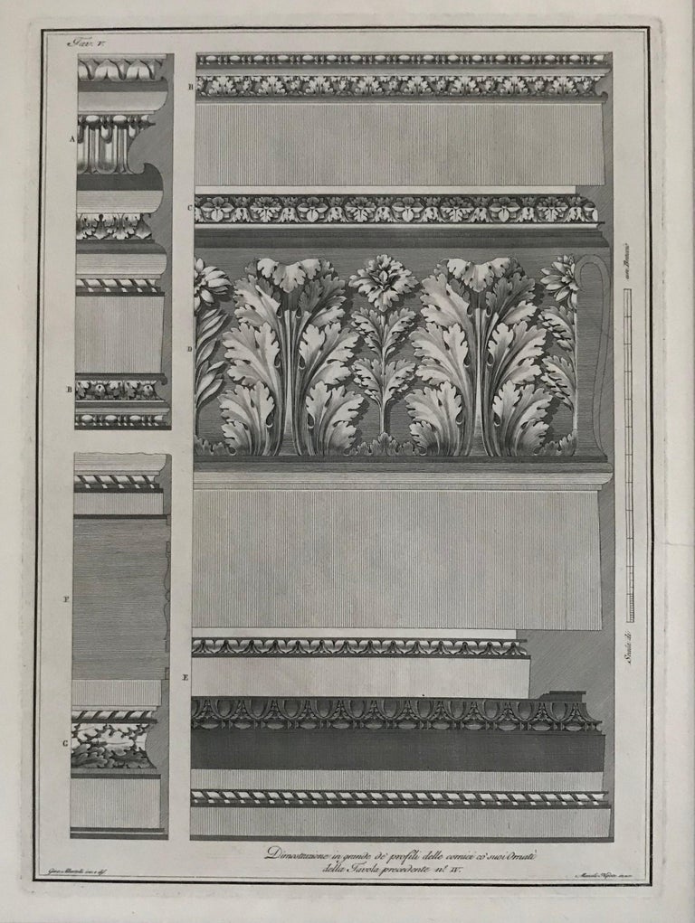 Architectural designs. A set of nine architectural engravings. - Gray Interior Print by Albertolli Giacondo