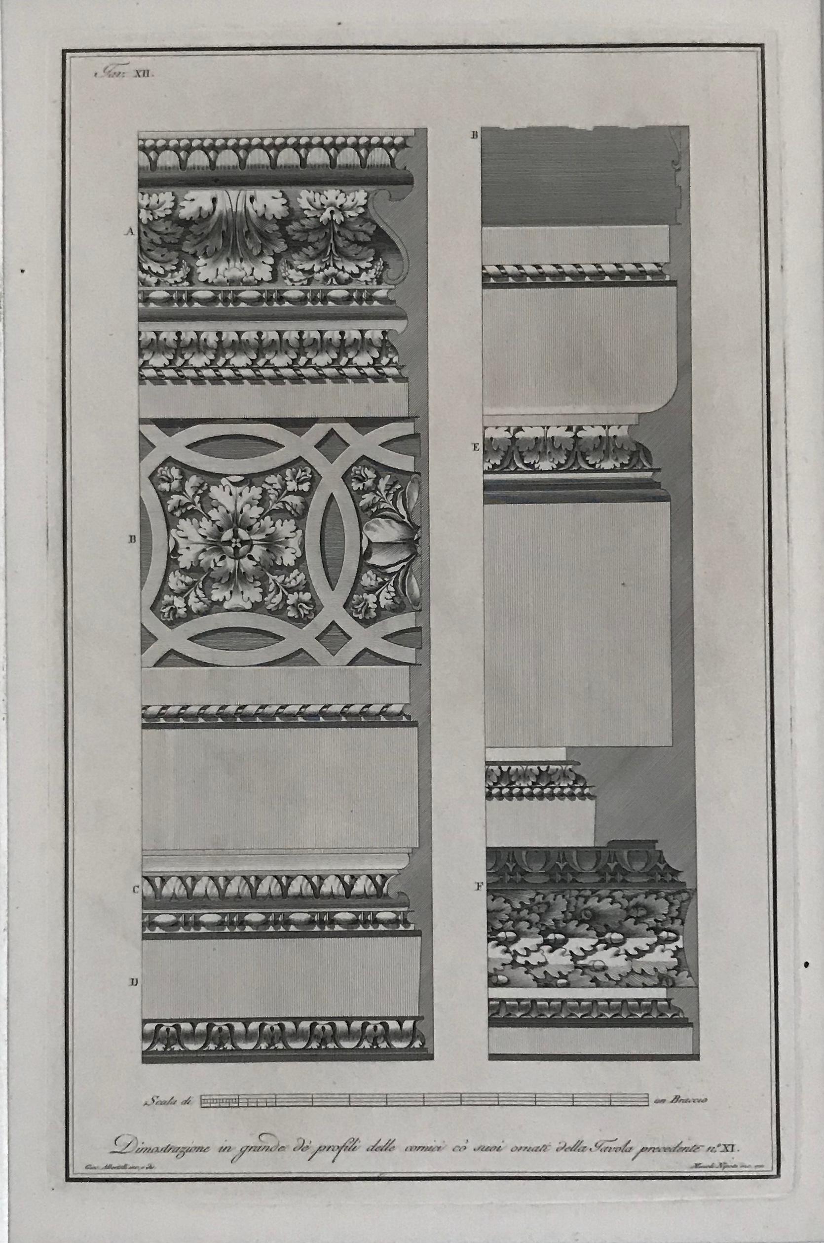 Architectural designs. A set of nine architectural engravings. For Sale 3