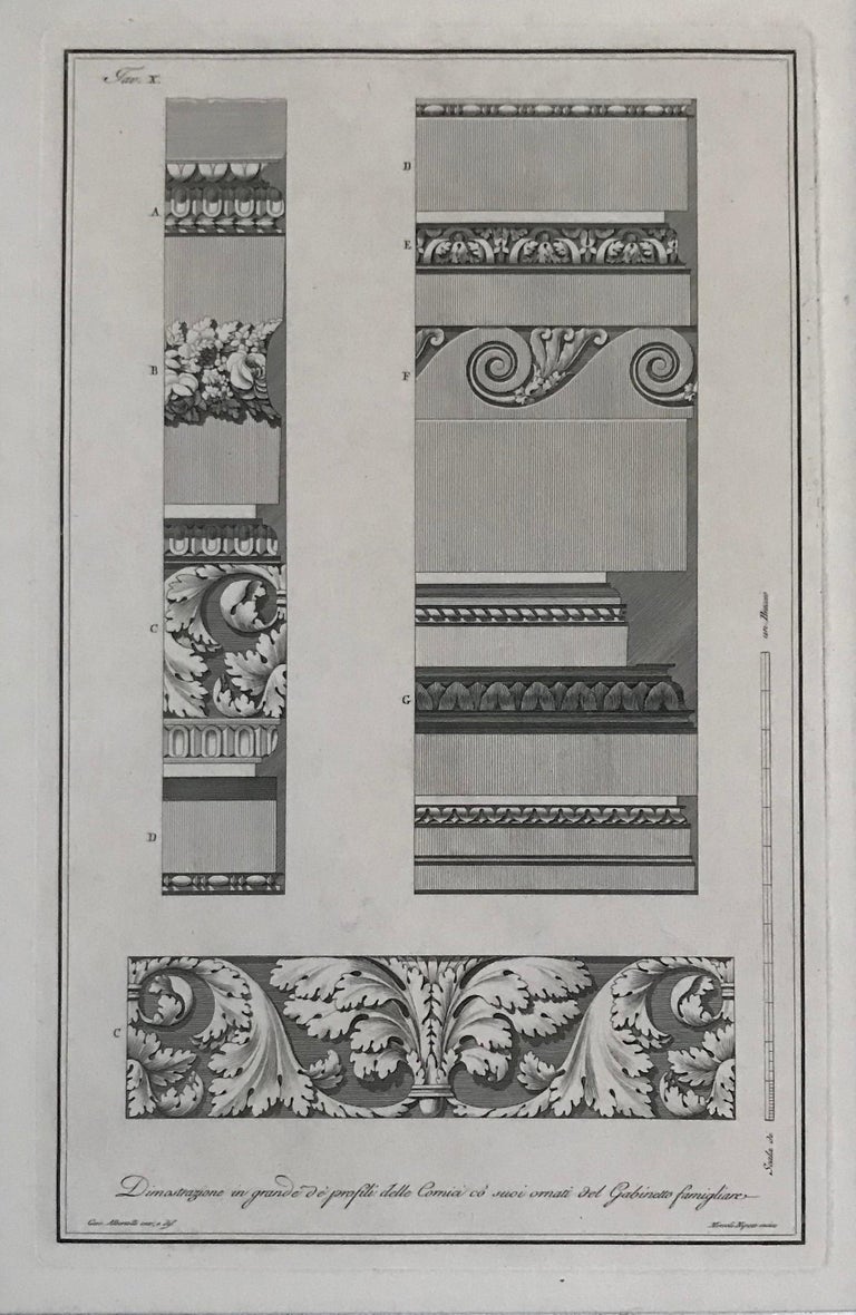 Architectural designs. A set of nine architectural engravings. For Sale 10