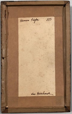 'Hamam Rigba'. Oil sketch on cardboard. Signed and titled on back.