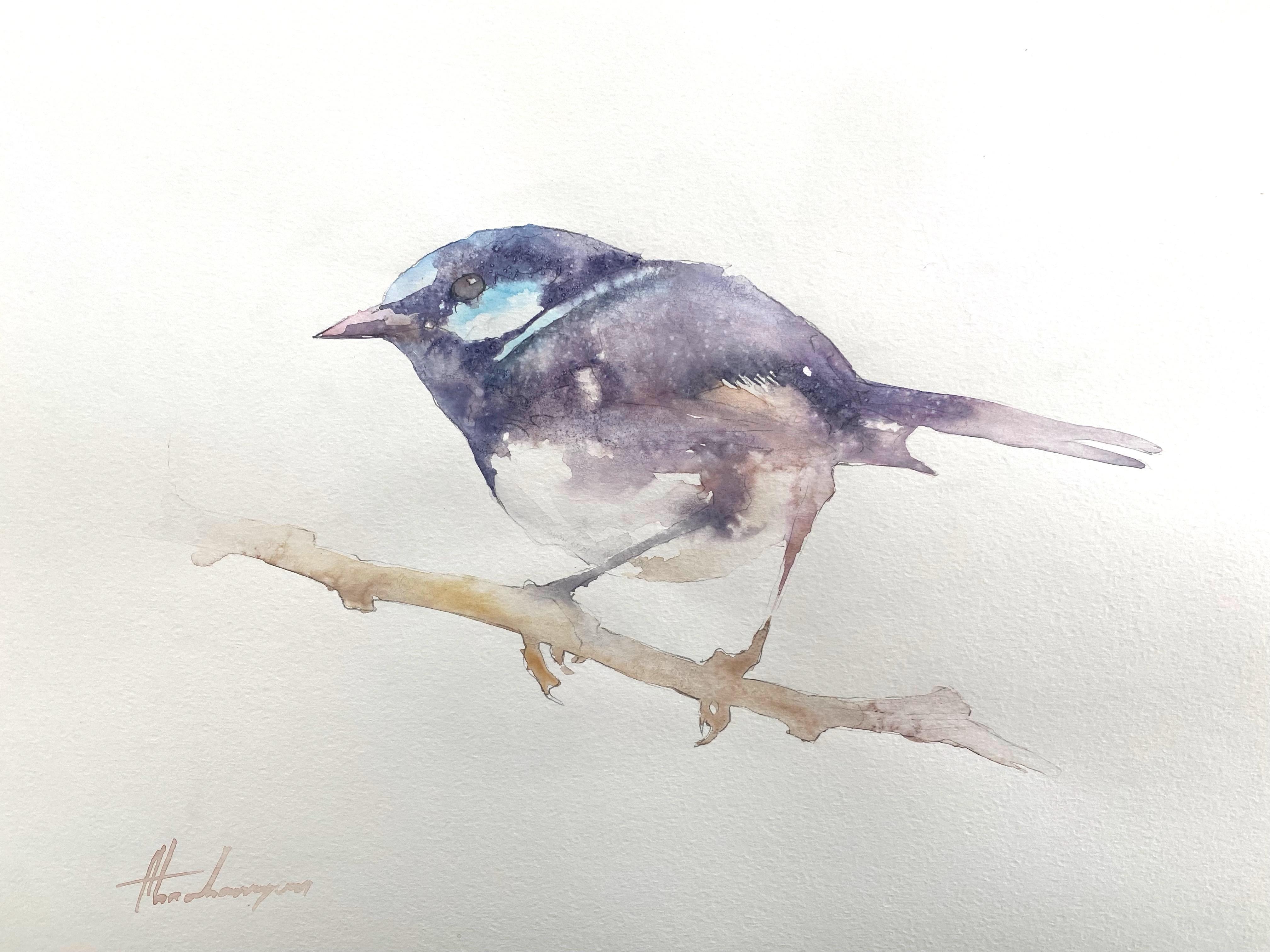 Fairy Wren, bird, Watercolor Handmade Painting