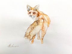 Fox, Watercolor Handmade Painting