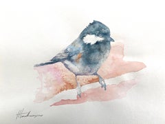 Chickadee, Oiseau, Aquarelle Peinture Faite à la Main