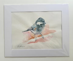 Chickadee Birds Watercolor Artwork Handmade Painting