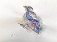 Woodpecker, Watercolor Handmade Painting