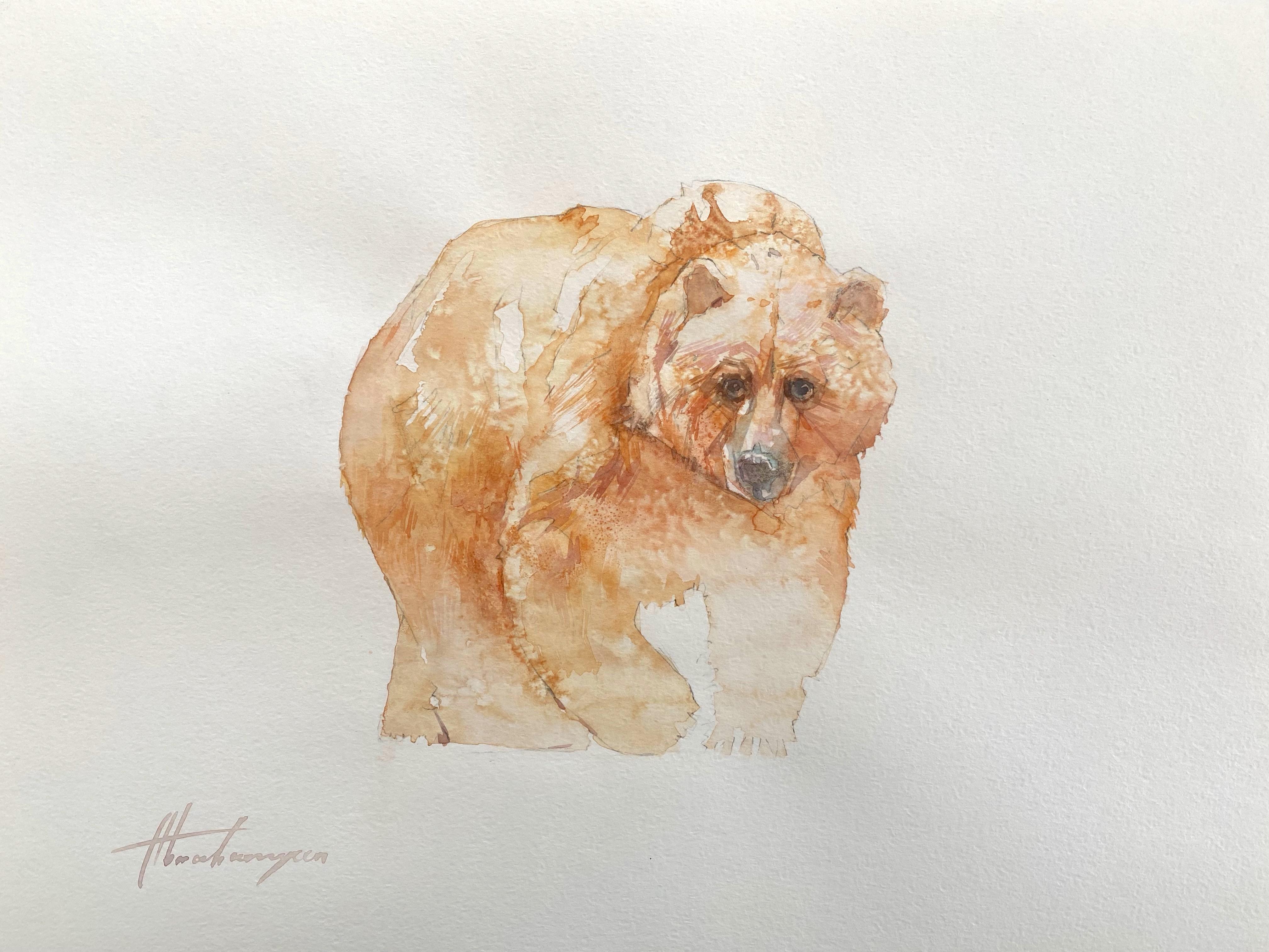 Artyom Abrahamyan Bison, Watercolor Handmade Painting For Sale at 1stDibs