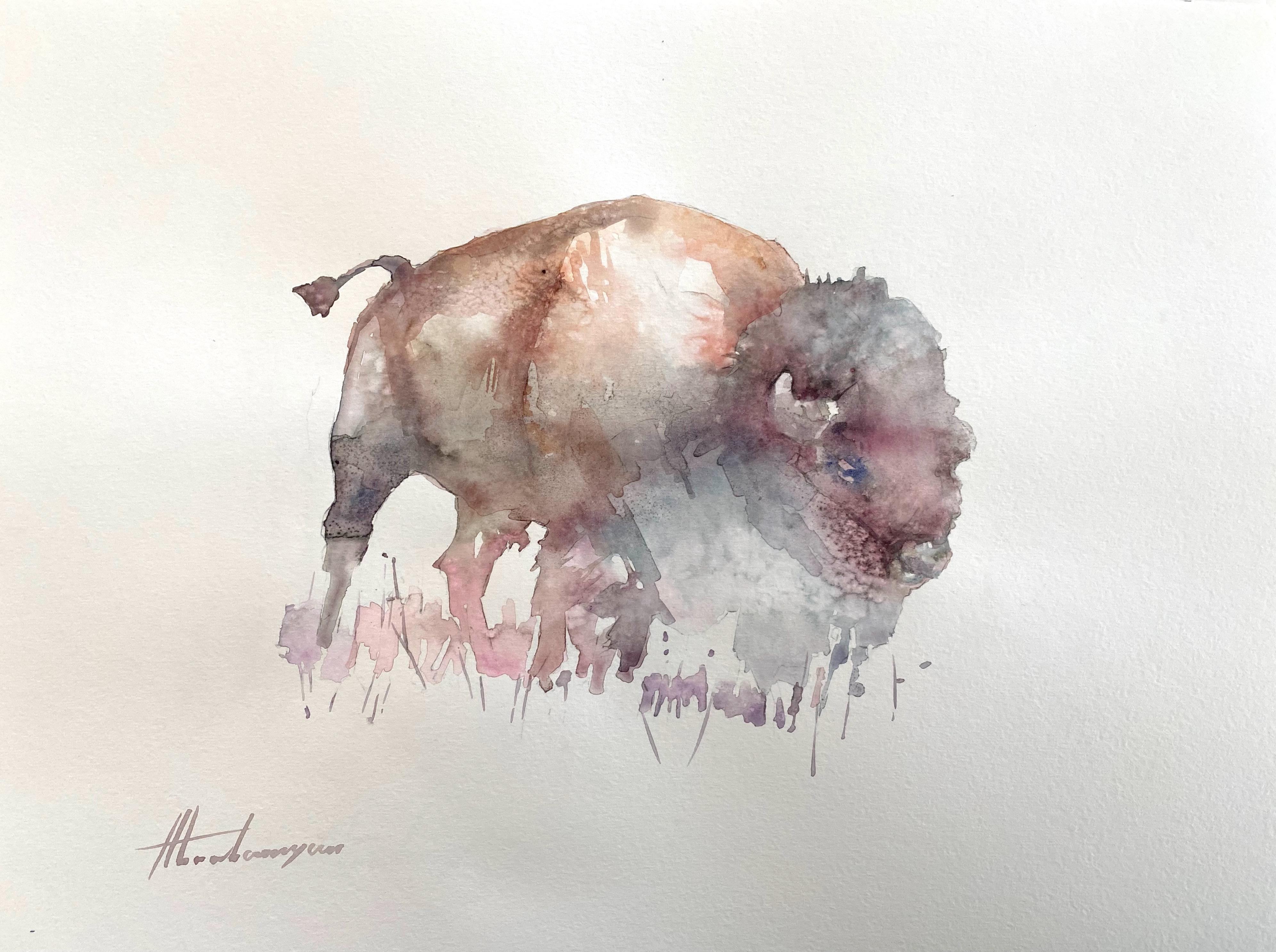 Artyom Abrahamyan Hawk, Watercolor Handmade Painting For Sale at 1stDibs