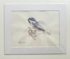 Chickadee, Bird, Watercolor Handmade Painting, One of a Kind