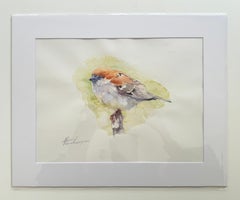 Spargel, Vogel, Aquarell, handgefertigtes Gemälde, Unikat
