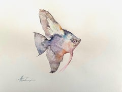 Fisch, Aquarell, handgefertigtes Gemälde, Unikat