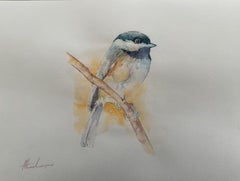 Chickadee, Vogel, Aquarell, handgefertigtes Gemälde, Unikat