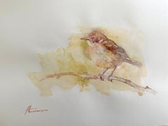 Robin Robin, Vogel, Aquarell, handgefertigtes Gemälde, Unikat