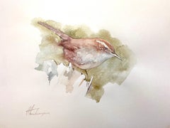 Wren, Bird, Watercolor Handmade Painting, One of a Kind