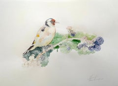 Goldfinch, oiseau, aquarelle, peinture faite à la main, unique en son genre