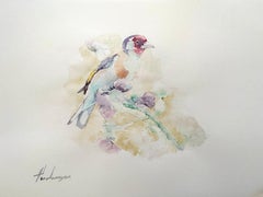 Goldfinch, oiseau, aquarelle, peinture faite à la main, unique en son genre