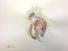 Chipmunk, Tier, Aquarell, handgefertigtes Gemälde, einzigartig, Unikat