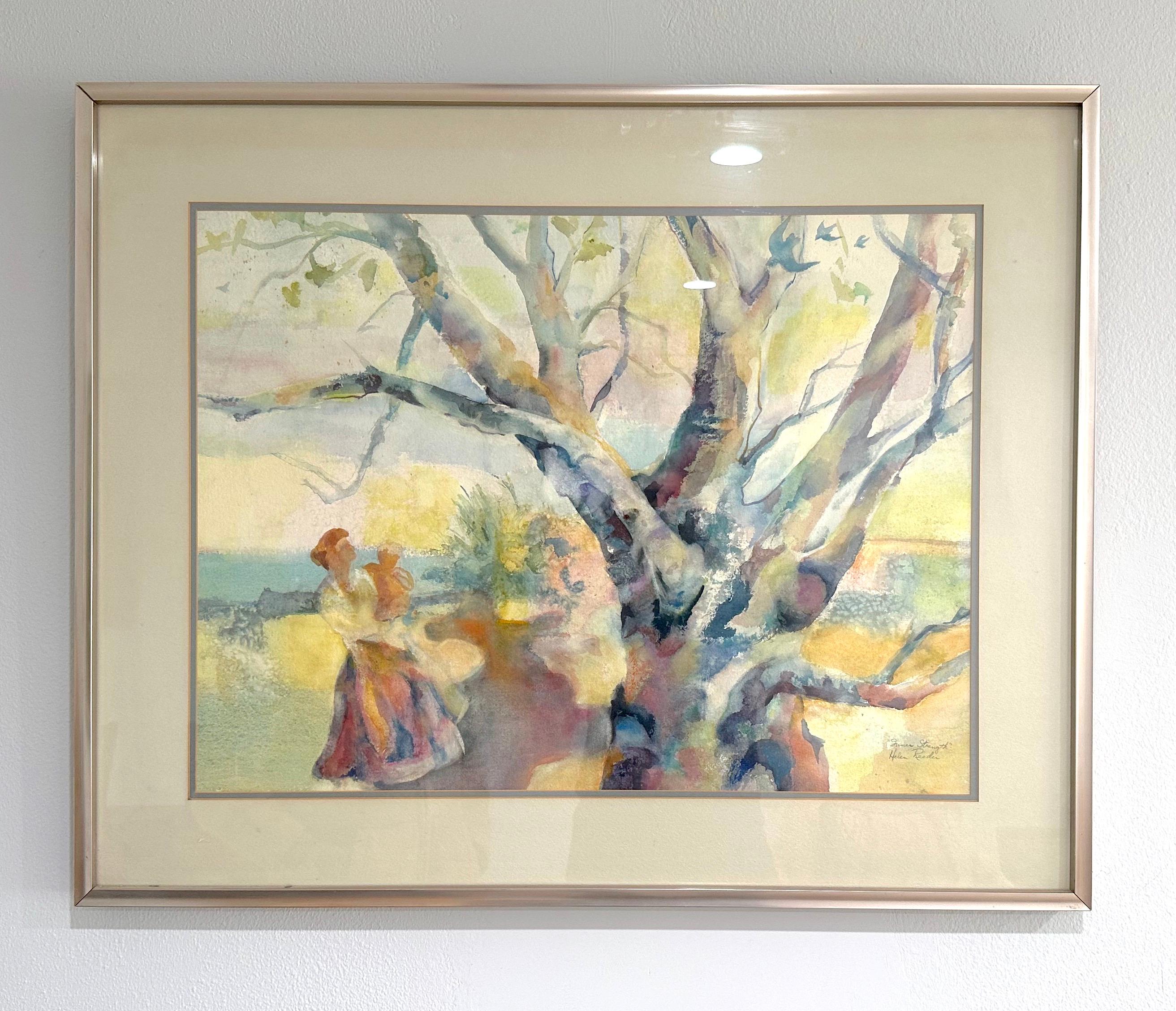 Summer Strength, Tree, Landscape, Original Watercolor Painting, Ready to Hang - Art by Helen Reeden