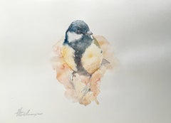 Chickadee, Watercolor Handmade Painting, One of a Kind