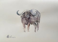Buffalo, Watercolor Handmade Painting, One of a Kind