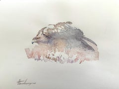 Peinture artisanale, oiseau, aquarelle, unique en son genre