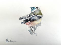 Warbler, Vogel, Aquarell, handgefertigtes Gemälde, Unikat