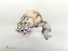 Meerkat, Watercolor Handmade Painting, One of a Kind