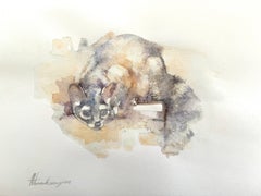 Meerkat, Aquarell-Handgefertigtes Gemälde, einzigartig, Meerkat
