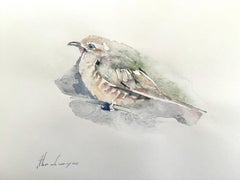 Oiseau, aquarelle, peinture faite à la main, unique en son genre