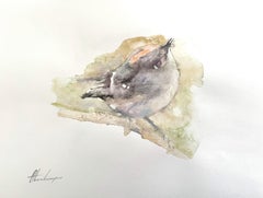Chickadee, Bird, Watercolor Handmade Painting, One of a Kind