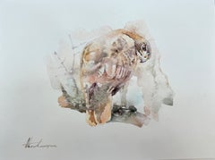 Falcon, Vogel, Aquarell, handgefertigtes Gemälde, einzigartig, Unikat