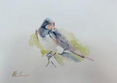 Swallow, Vogel, Aquarell, handgefertigtes Gemälde, Unikat